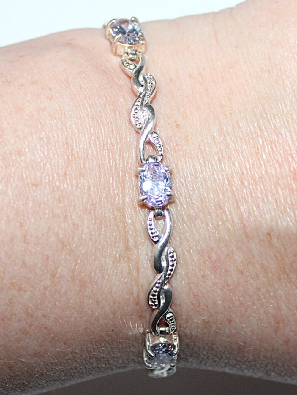 Sterling Silver RJ Cubic Zirconia Tennis Bracelet 7 Inches